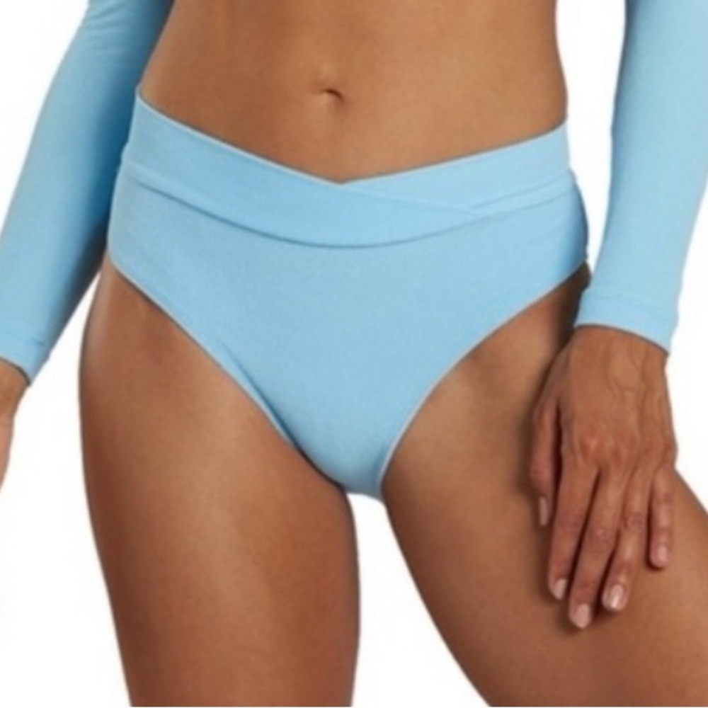 SEEA Mundaka High Rise Bikini Bottom in Celeste Blue- S